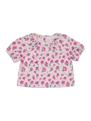 Krótki poplinowy shirt z Pink Flowers Marni