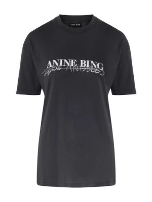 Krótki rękaw bawełniana koszulka Walker Anine Bing
