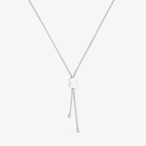 Krótki Srebrny Naszyjnik Z 12-Milimetrowym Motywem Misia Icon Mesh - Tous