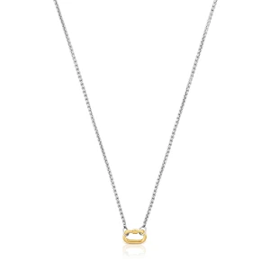 Krótki Stalowy Naszyjnik Ze Złotym Pierścionkiem Hold Oval - Tous Rozmiar