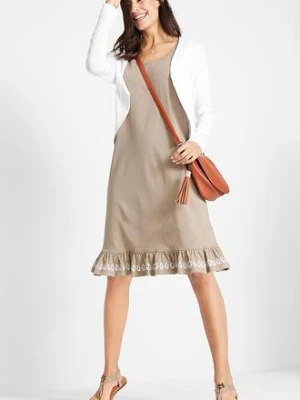 Krótki sweter rozpinany z wiskozą bonprix