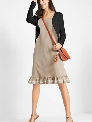 Krótki sweter rozpinany z wiskozą bonprix