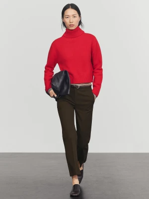 Krótki Sweter Z Dzianiny 100% Kaszmir - Czerwony - Massimo Dutti - Female