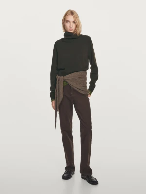Krótki Sweter Z Dzianiny Ze 100% Kaszmiru - Zielony - - Massimo Dutti - Kobieta