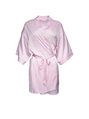 Krótki szlafrok AWARE z rękawami kimono Esotiq różowy