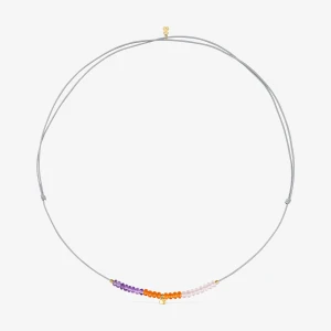 Krótki Sznurkowy Naszyjnik Z Sercem Ze Złota I Motywem Chalcedonu Tous Balloon - Tous