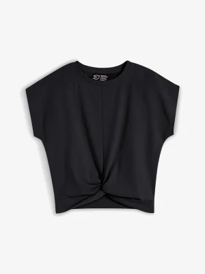 Krótki T-shirt z czystej bawełny organicznej BonPrix czarny