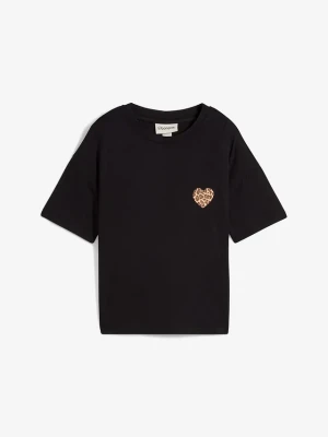 Krótki T-shirt z elastycznej mieszanki wiskozy BonPrix czarny