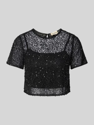 Krótki T-shirt z okrągłym dekoltem Lace & Beads