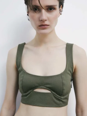 Krótki top bustier z bawełny z wycięciami PATRIZIA PEPE