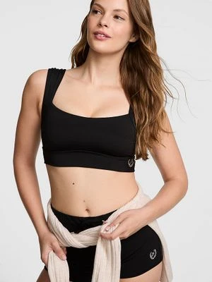 Krótki top sportowy PINK Relay z marszczeniem Victoria's Secret