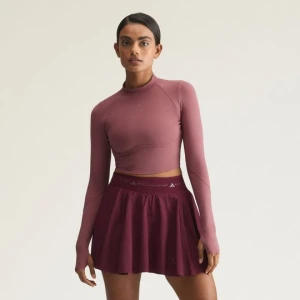Krótki top treningowy adidas by Stella McCartney z długim rękawem Burgundy