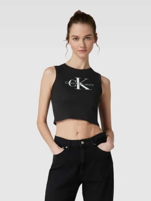Krótki top z nadrukiem z logo Calvin Klein Jeans