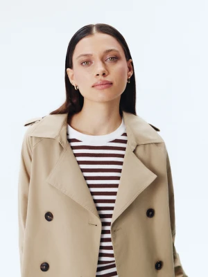 Krótki trencz dwurzędowy Top Secret