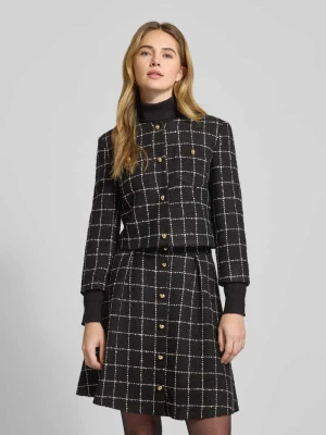 Krótki żakiet o kroju shaped fit ze wzorem w kratę model ‘ADINI-1’ HUGO