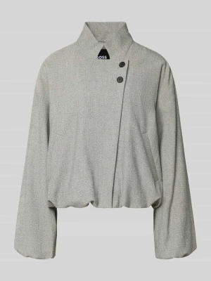 Krótki żakiet o pudełkowym kroju z dodatkiem wełny model ‘JAVATA’ Boss