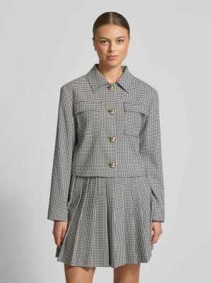 Krótki żakiet o pudełkowym kroju ze wzorem w kratkę vichy model ‘ALERO-2’ HUGO