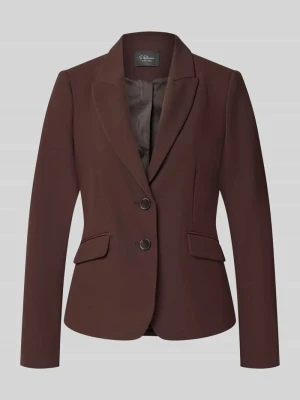 Krótkie blezer o kroju slim fit z dodatkiem wiskozy s.Oliver Ciemnobrązowy