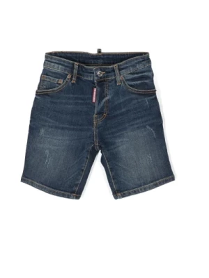 Krótkie jeansowe spodenki dla dzieci - średni stan, klasyczny design Dsquared2