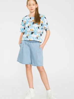 Krótkie jeansowe spodenki na gumce Reporter