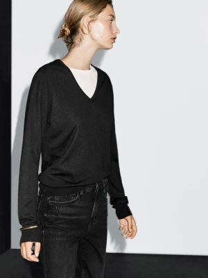 Krótkie Jeansy Slim Fit Ze Średnim Stanem - Czarny - - Massimo Dutti - Female