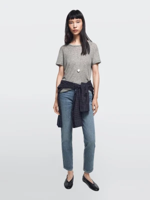 Krótkie Jeansy Slim Fit Ze Średnim Stanem - Średni Niebieski - - Massimo Dutti - Kobieta