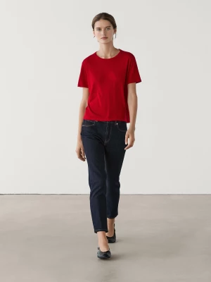 Krótkie Jeansy Slim Ze Średnim Stanem - Niebieskie - - Massimo Dutti - Kobieta