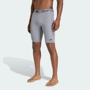 Krótkie kompresyjne legginsy treningowe TECHFIT Adidas szary