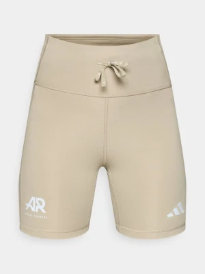 Krótkie legginsy do biegania Adidas oliwkowy
