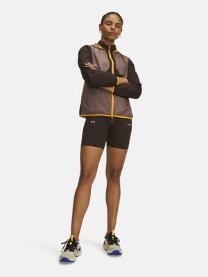 Krótkie legginsy do biegania Under Armour brązowy