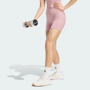 Krótkie legginsy z 3 paskami Studio All Me Booty Adidas Magic Mauve