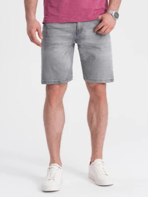 Krótkie męskie spodenki jeansowe z delikatnym washem – szare V2 OM-SRDS-0145
 -                                    XL