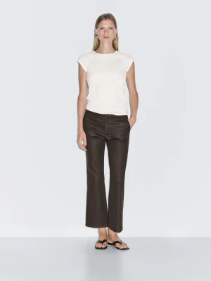 Krótkie Rozszerzane Spodnie - Czekoladowy - - Massimo Dutti - Kobieta