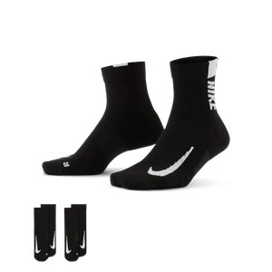 Krótkie skarpety do biegania Nike Multiplier (2 pary) - Czerń