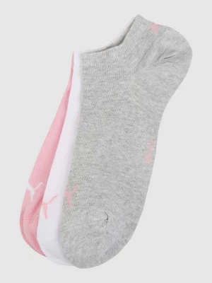 Krótkie skarpety z detalami z logo w zestawie 3 szt. Puma Mocnoróżowy