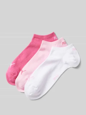 Krótkie skarpety z detalami z logo w zestawie 3 szt. Puma Różowy