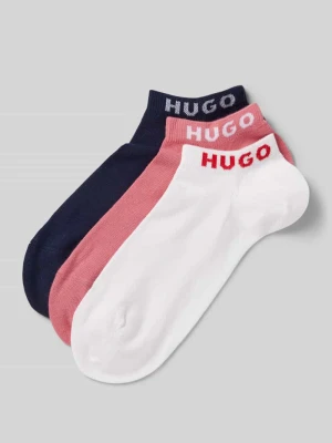 Krótkie skarpety z detalem z logo w zestawie 3 szt. HUGO
