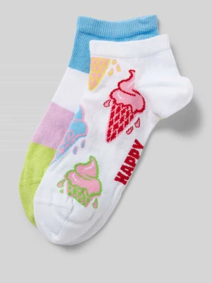 Krótkie skarpety z dodatkiem streczu w zestawie 2 szt. model ‘Ice Cream’ Happy Socks