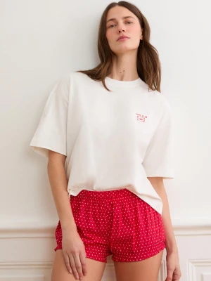 Krótkie spodenki bloomer w groszki z bawełną Etam