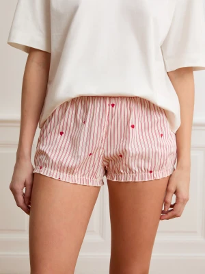 Krótkie spodenki bloomer w paski i serduszka z bawełną Etam