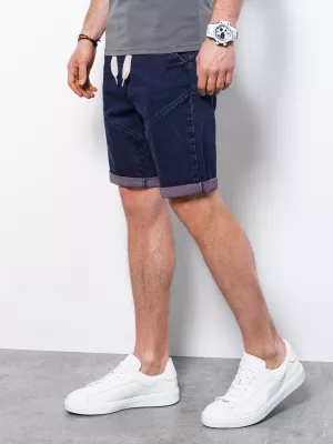Krótkie spodenki męskie jeansowe - fioletowy V5 W361
 -                                    L