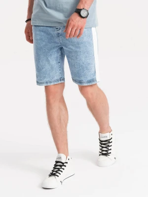 Krótkie spodenki męskie jeansowe - jasny jeans V1 - Rozmiar: XL Ombre Clothing
