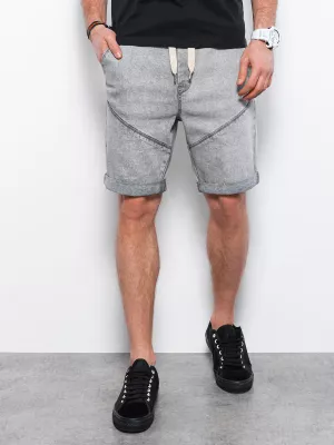 Krótkie spodenki męskie jeansowe - szare V4 W361
 -                                    XL