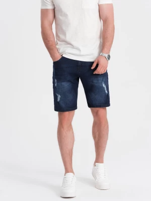 Zdjęcie produktu Krótkie spodenki męskie jeansowe z dziurami – ciemnoniebieskie V3 OM-SRDS-0146
 -                                    S Ombre