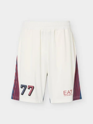 Krótkie spodenki sportowe EA7 Emporio Armani mleczny