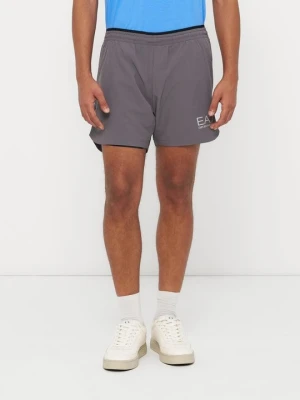 Krótkie spodenki sportowe EA7 Emporio Armani szary
