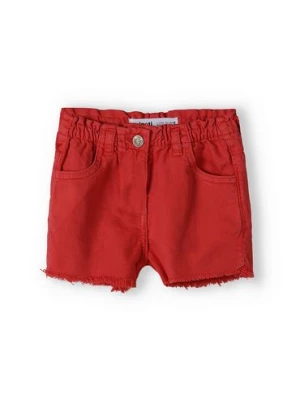Krótkie spodenki tkaninowe dla dziewczynki- czerwone Minoti