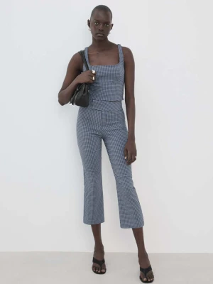 Krótkie spodnie w kratkę vichy niebieski - Kobieta - - MANGO