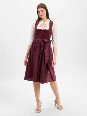 Krüger Dirndl Damski dirndl Kobiety Aksamit czerwony jednolity,