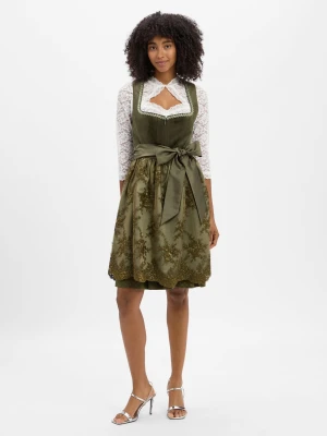 Krüger Dirndl Damski dirndl Kobiety Aksamit zielony jednolity,